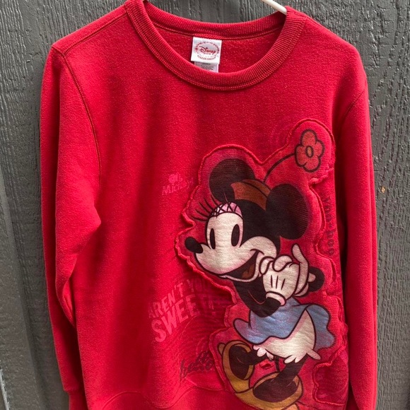 Disney Minnie Mouse red pullover long sleeve pullover sweatshirt ladies medium - Picture 2 of 4